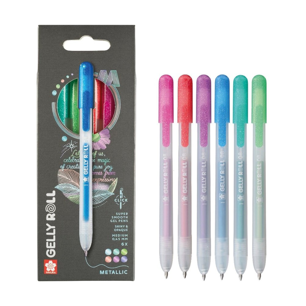 SAKURA Gelly Roll Gelpen Metallic Set (6pcs) (PXGBRAMET6) SAKURA Gelly Roll Gelpen Metallic Set (6pcs) (PXGBRAMET6)
