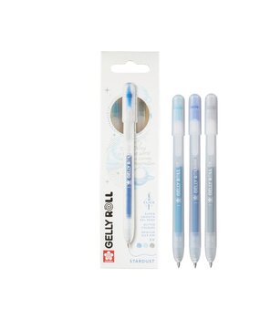 SAKURA Gelly Roll Gelpen Stardust Set Sky Blue Silver Blue (3pcs) (PXGBRASTA3D) SAKURA Gelly Roll Gelpen Stardust Set Sky Blue Silver Blue (3pcs) (PXGBRASTA3D)