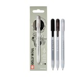 SAKURA Gelly Roll Gelpen Special Mix Set Black Silver (3pcs) (PXGBRAMIX3B)