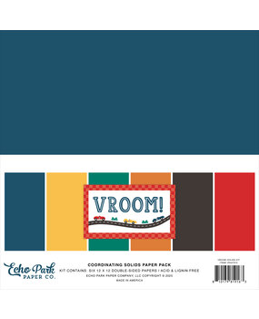 Echo Park Vroom! 12x12 Inch Coordination Solids Paper Pack (VR447015)