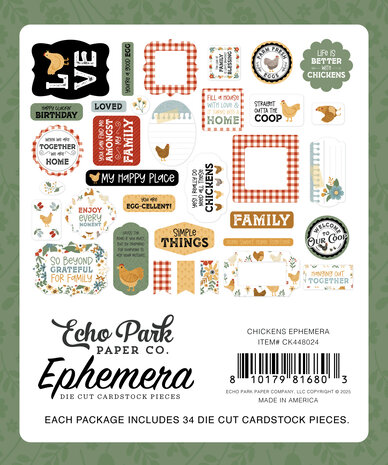 Echo Park Chickens Ephemera (CK448024) Echo Park Chickens Ephemera (CK448024)