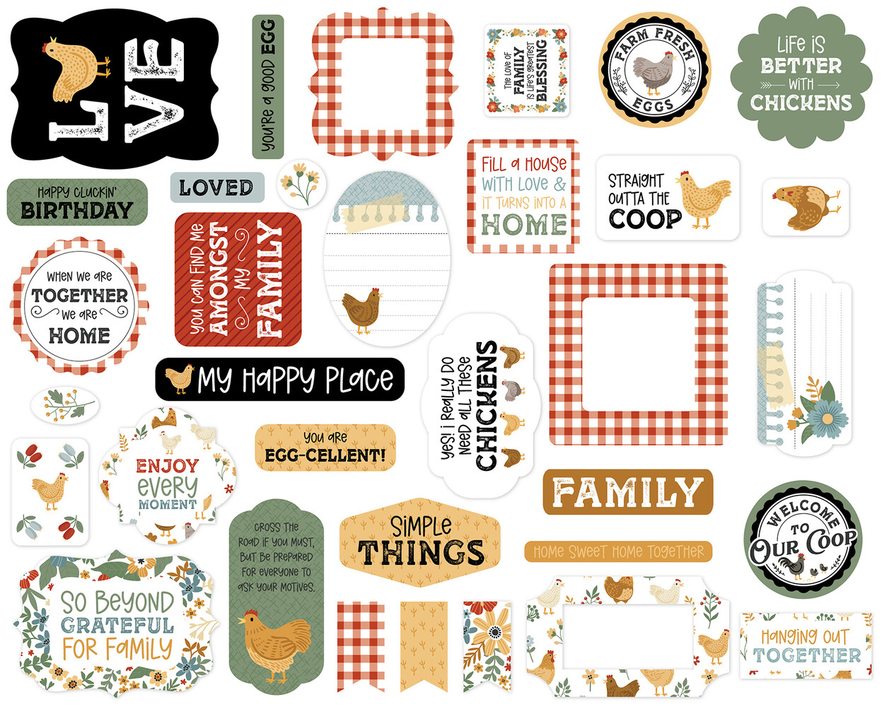 Echo Park Chickens Ephemera (CK448024) Echo Park Chickens Ephemera (CK448024)