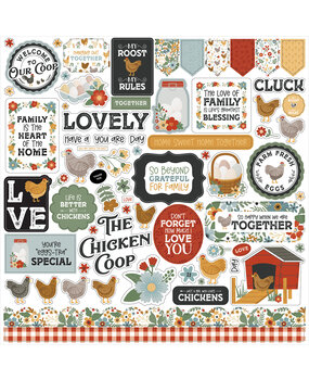 Echo Park Chickens 12x12 Inch Element Sticker (CK448014)