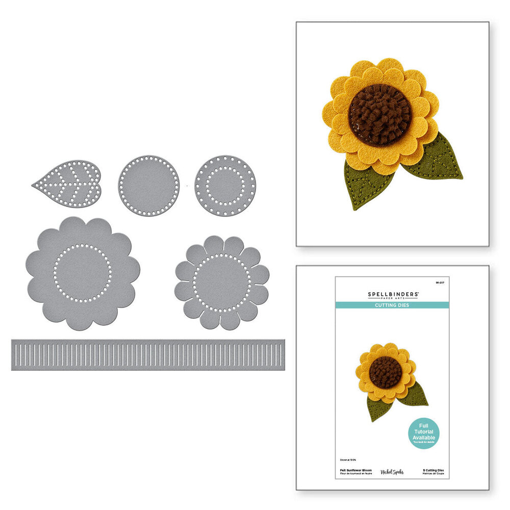Spellbinders Summer Felt Stitch & Create Sunflower Bloom Dies (S6-257) Spellbinders Summer Felt Stitch & Create Sunflower Bloom Dies (S6-257)