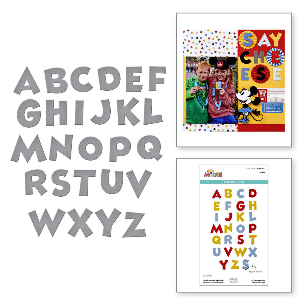 Spellbinders Say Cheese Classic Mouse Alphabet Dies (S5-703) Spellbinders Say Cheese Classic Mouse Alphabet Dies (S5-703)