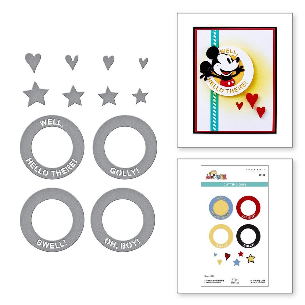 Spellbinders Say Cheese Classic Mouse Frame & Sentiments Dies (S4-1470) Spellbinders Say Cheese Classic Mouse Frame & Sentiments Dies (S4-1470)