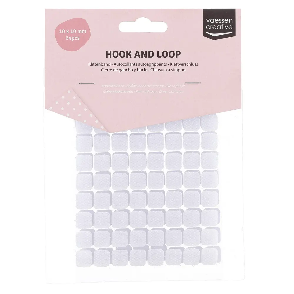 Vaessen Creative Zelfklevend Klittenband Vierkant 10x10 mm (1009-013)