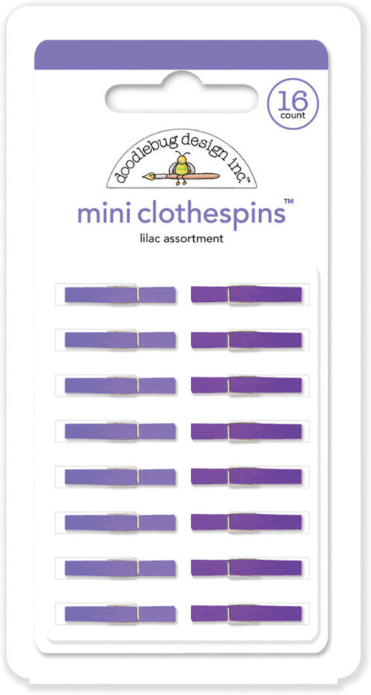 Doodlebug Design Inc. Lilac Mini Clothespins (16pcs) (4447)