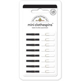 Doodlebug Design Inc. Black & White Mini Clothespins (16pcs) (4448)