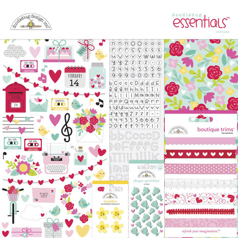 Doodlebug Design Inc. Love Notes 12x12 Inch Essentials Kit (6611) Doodlebug Design Inc. Love Notes 12x12 Inch Essentials Kit (6611)