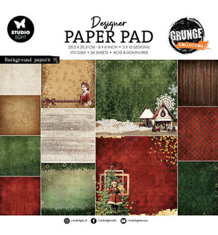 Studio Light Grunge 8x8 Inch Background Paper Pad (SL-GR-DPP328) Studio Light Grunge 8x8 Inch Background Paper Pad (SL-GR-DPP328)
