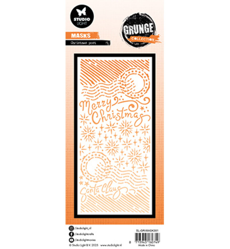 Studio Light Grunge Christmas Post Masking Stencil (SL-GR-MASK351) Studio Light Grunge Christmas Post Masking Stencil (SL-GR-MASK351)