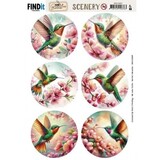 Berrie's Beauties Lovely Hummingbirds Scenery Push Out Round (BBSC10097)