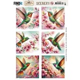 Berrie's Beauties Lovely Hummingbirds Scenery Push Out Square (BBSC10098)