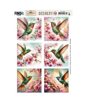Berrie's Beauties Lovely Hummingbirds Scenery Push Out Square (BBSC10098)