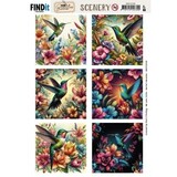 Berrie's Beauties Vintage Hummingbirds Scenery Push Out Square (BBSC10100)