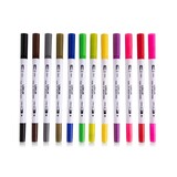 LOKLiK Dual Tip Brush Pens 12 Colors (SG-KZJPJ-0001-US-L-B2B)