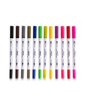 LOKLiK Dual Tip Brush Pens 12 Colors (SG-KZJPJ-0001-US-L-B2B) LOKLiK Dual Tip Brush Pens 12 Colors (SG-KZJPJ-0001-US-L-B2B)