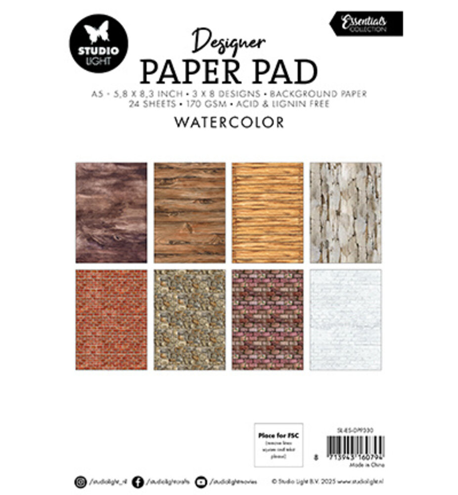 Studio Light Essentials Watercolor A5 Paper Pad (SL-ES-DPP330) Studio Light Essentials Watercolor A5 Paper Pad (SL-ES-DPP330)