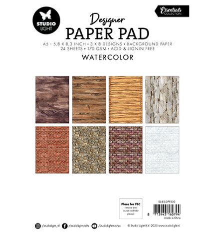 Studio Light Essentials Watercolor A5 Paper Pad (SL-ES-DPP330) Studio Light Essentials Watercolor A5 Paper Pad (SL-ES-DPP330)