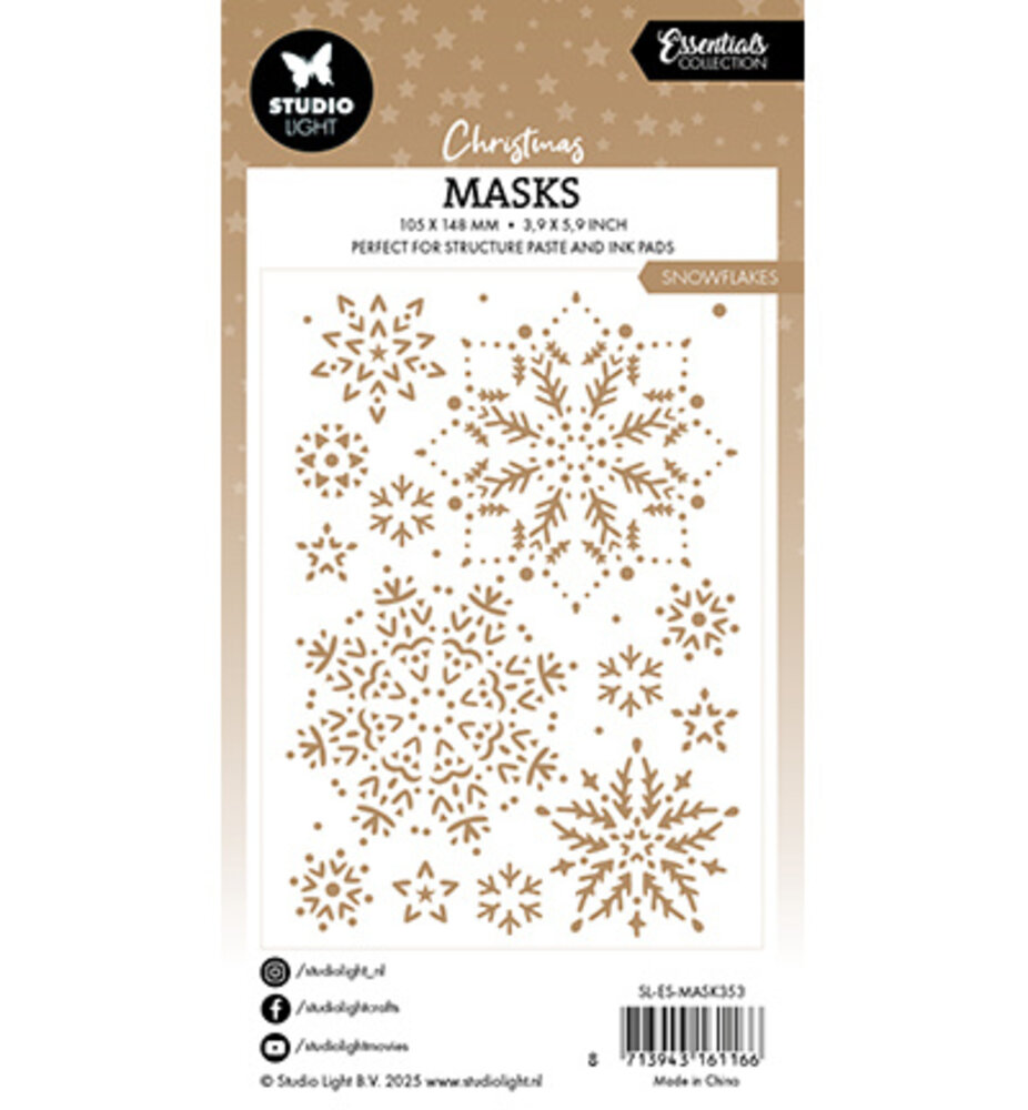 Studio Light Christmas Essentials Snow Background Masking Stencil (SL-ES-MASK353) Studio Light Christmas Essentials Snow Background Masking Stencil (SL-ES-MASK353)