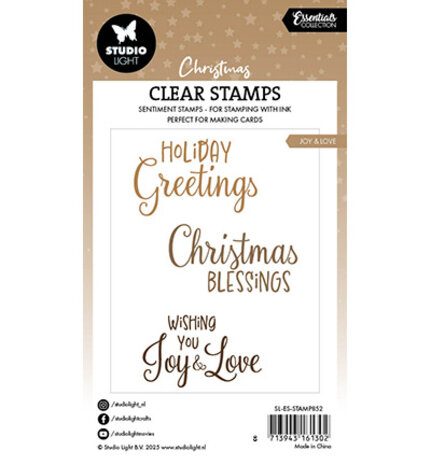 Studio Light Christmas Essentials Clear Stamps Joy & Love (SL-ES-STAMP852) Studio Light Christmas Essentials Clear Stamps Joy & Love (SL-ES-STAMP852)