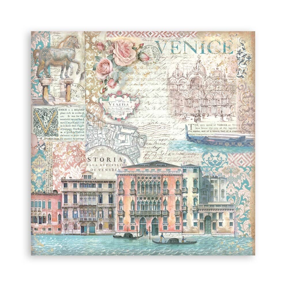 Stamperia Venice City of Art 8x8 Inch Single Face Paper Pack (SBBSXB14)
