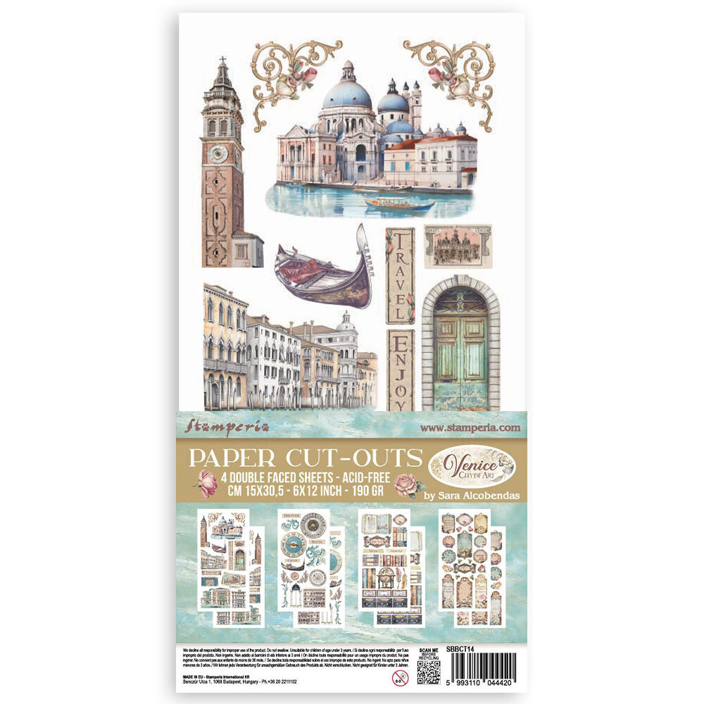 Stamperia Venice City of Art 6x12 Inch Paper Cut-outs (SBBCT14) Stamperia Venice City of Art 6x12 Inch Paper Cut-outs (SBBCT14)