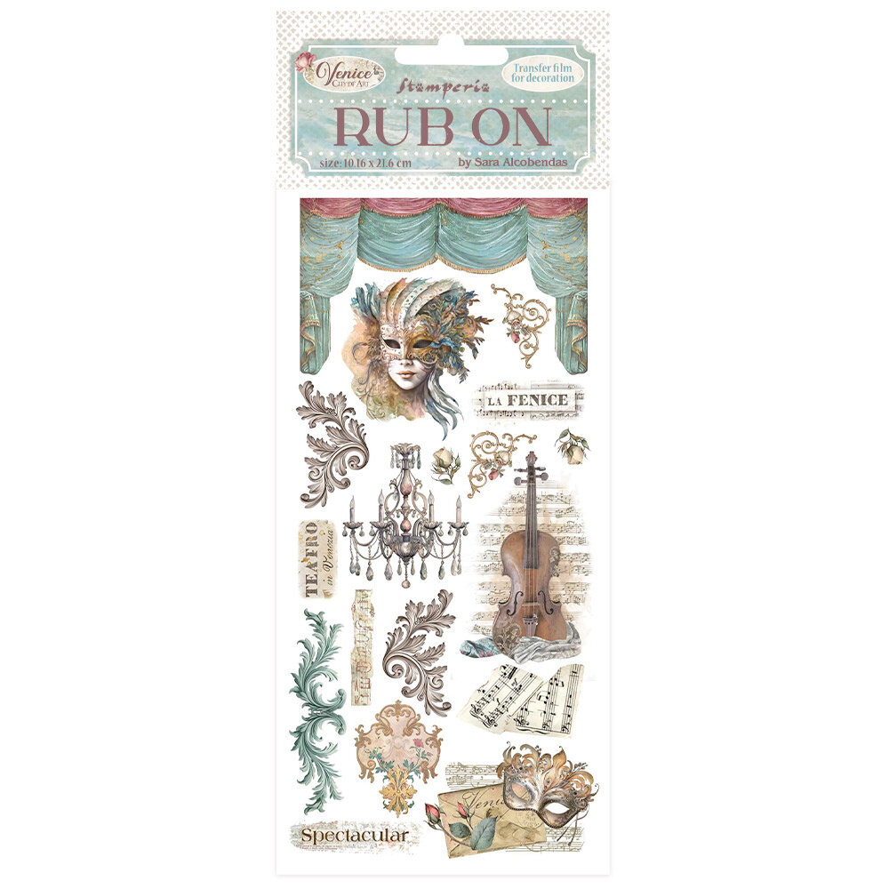 Stamperia Venice City of Art Rub-On 4x8,5 Inch Masks (DFLRB167) Stamperia Venice City of Art Rub-On 4x8,5 Inch Masks (DFLRB167)