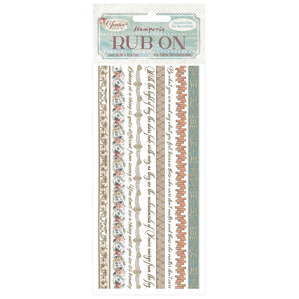 Stamperia Venice City of Art Rub-On 4x8,5 Inch Stripes (DFLRB171) Stamperia Venice City of Art Rub-On 4x8,5 Inch Stripes (DFLRB171)