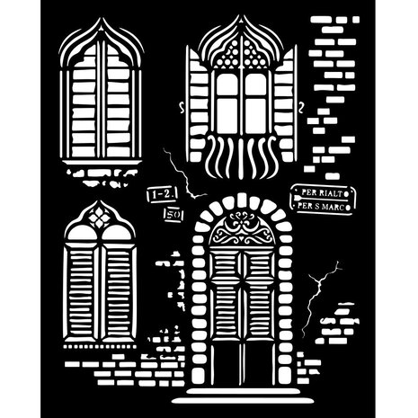Stamperia Venice City of Art Thick Stencil 20x25cm Windows (KSTD181) Stamperia Venice City of Art Thick Stencil 20x25cm Windows (KSTD181)