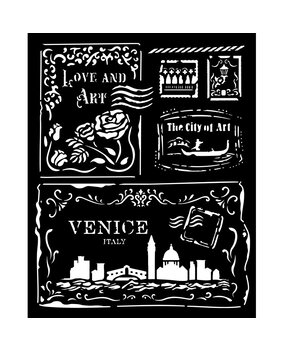 Stamperia Venice City of Art Thick Stencil 20x25cm Cards (KSTD183) Stamperia Venice City of Art Thick Stencil 20x25cm Cards (KSTD183)