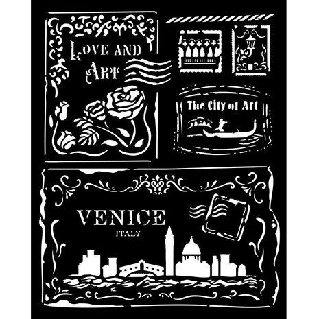 Stamperia Venice City of Art Thick Stencil 20x25cm Cards (KSTD183) Stamperia Venice City of Art Thick Stencil 20x25cm Cards (KSTD183)