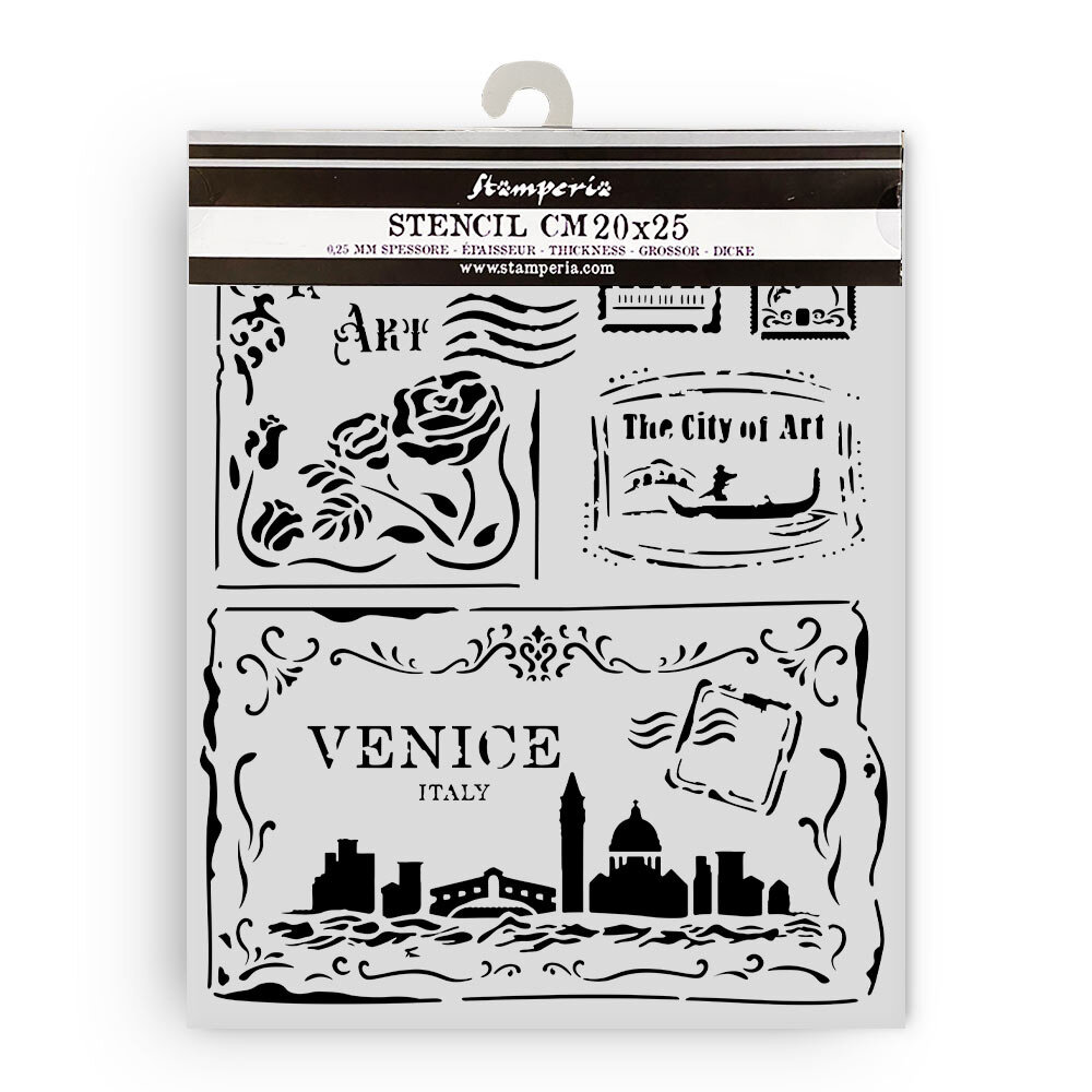 Stamperia Venice City of Art Thick Stencil 20x25cm Cards (KSTD183) Stamperia Venice City of Art Thick Stencil 20x25cm Cards (KSTD183)
