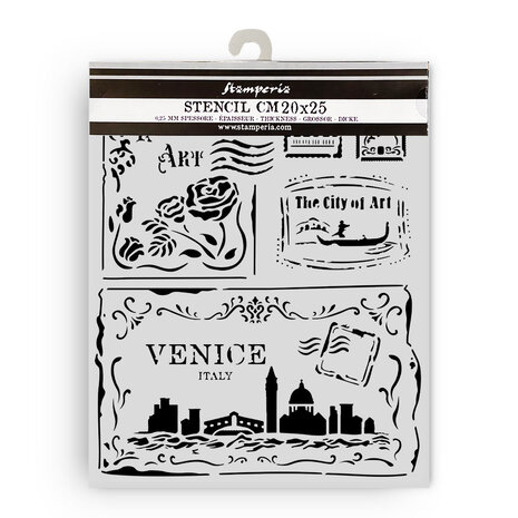 Stamperia Venice City of Art Thick Stencil 20x25cm Cards (KSTD183) Stamperia Venice City of Art Thick Stencil 20x25cm Cards (KSTD183)