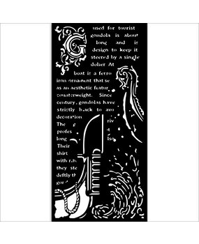 Stamperia Venice City of Art Thick Stencil 12x25cm Gondola (KSTDL120)