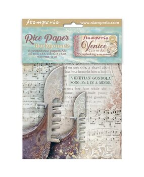 Stamperia Venice City of Art A6 Rice Paper Backgrounds (DFSAK6042) Stamperia Venice City of Art A6 Rice Paper Backgrounds (DFSAK6042)