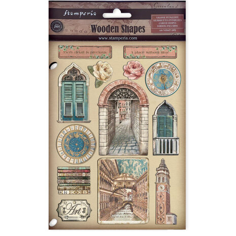 Stamperia Venice City of Art Wooden Shapes A5 (KLSP185)