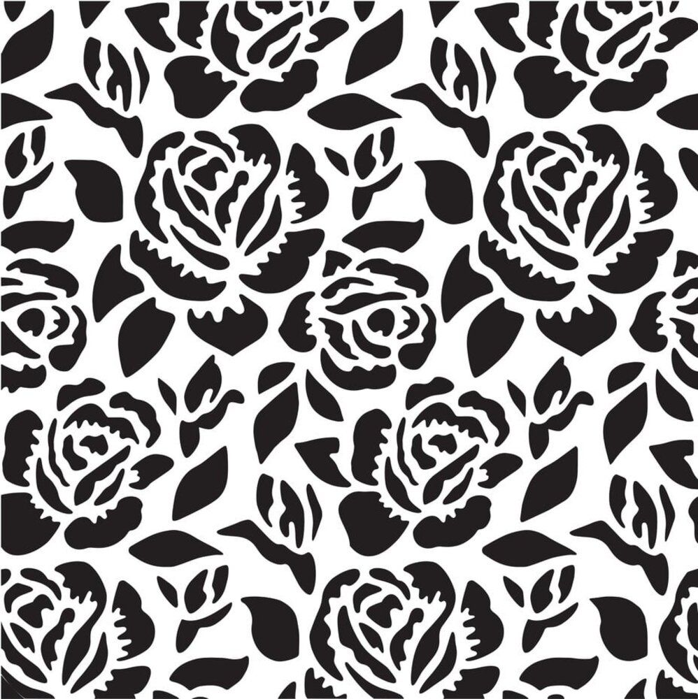Creative Expressions Sam Poole Stencil 6x6 Inch Roses In Tea Garden (CEST064)
