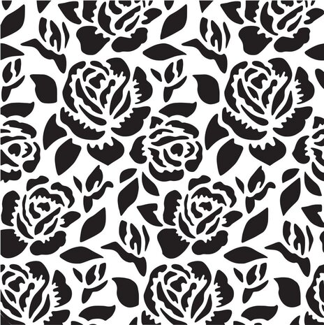 Creative Expressions Sam Poole Stencil 6x6 Inch Roses In Tea Garden (CEST064)
