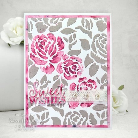 Creative Expressions Sam Poole Stencil 6x6 Inch Roses In Tea Garden (CEST064)