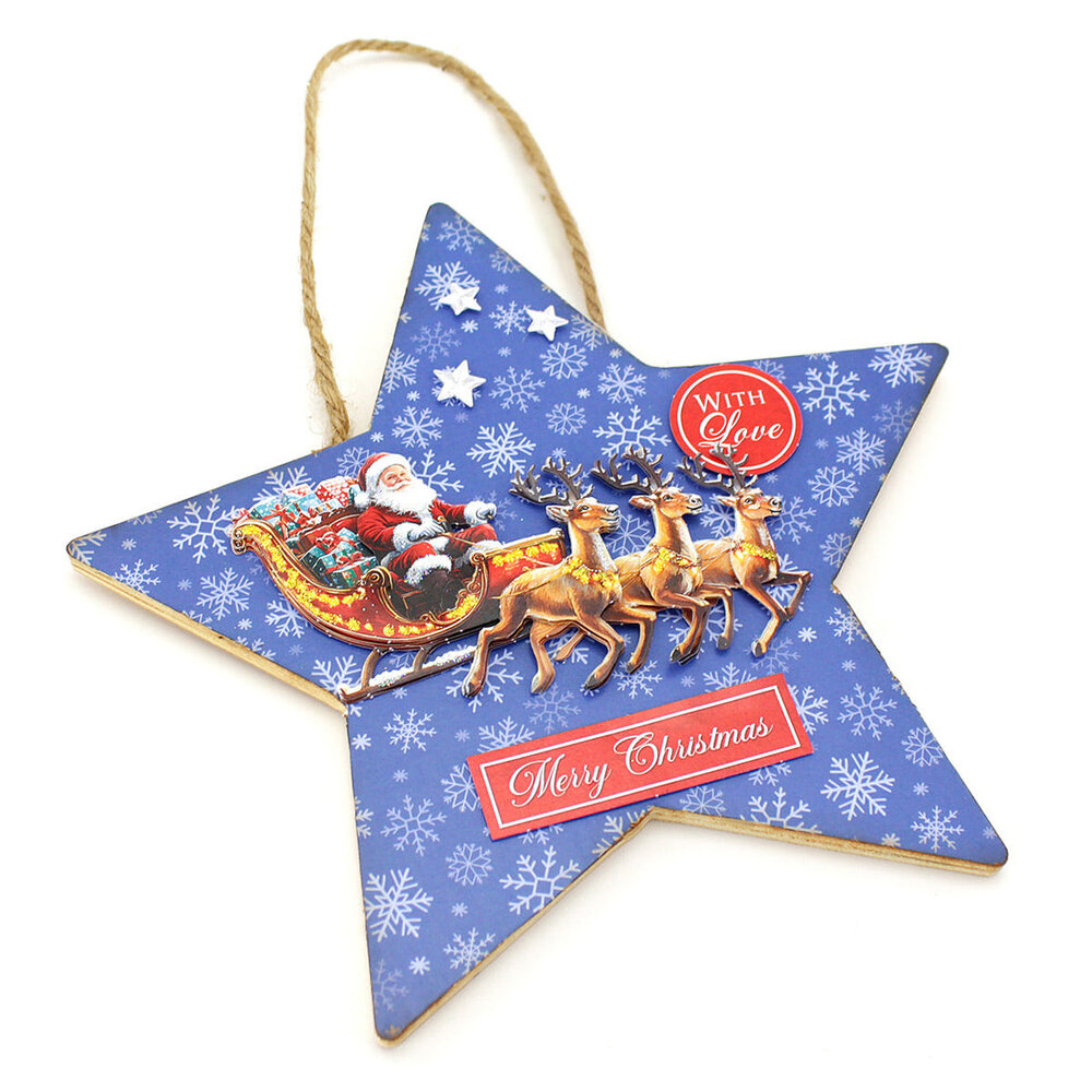 Katy Sue 3D Die-Cut Decoupage Santa in the Sky (11-DCD733)