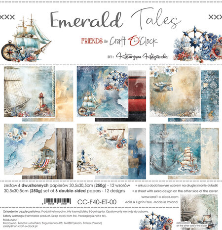 Craft O'Clock Emerald Tales 12x12 Inch Paper Set (CC-F40-ET-00)