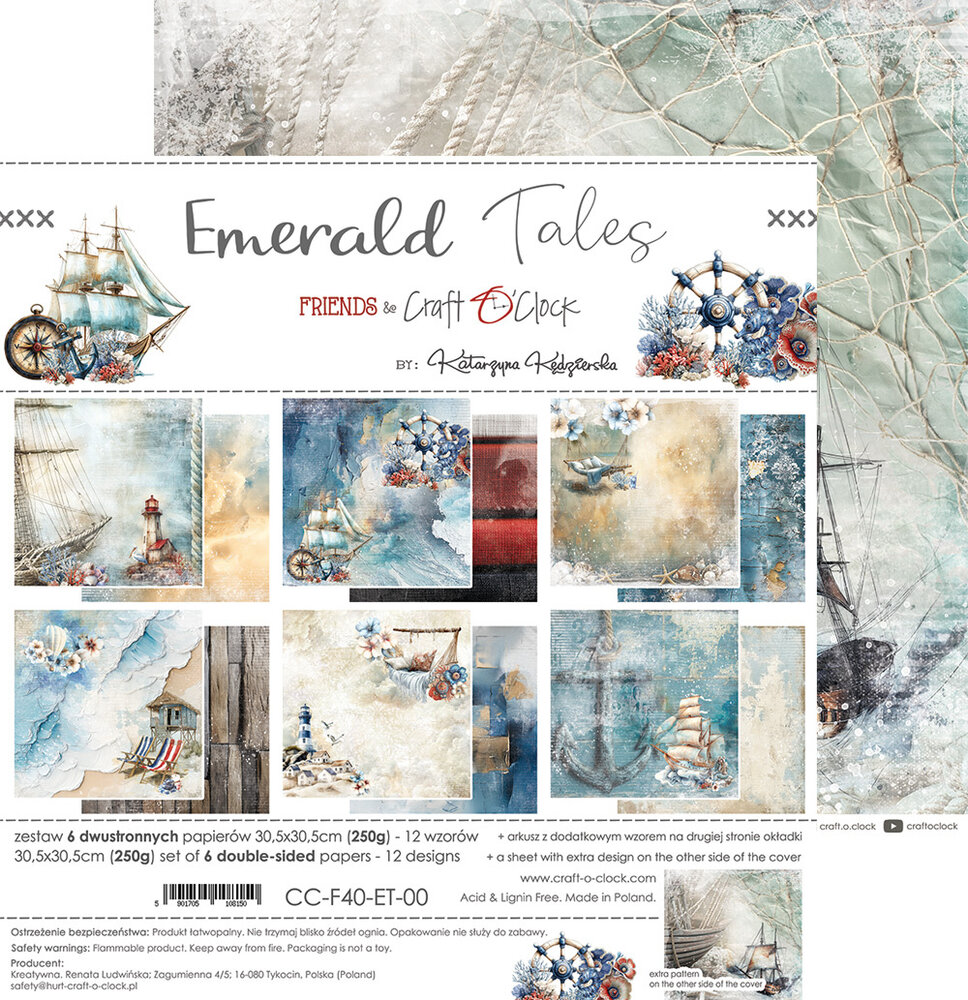 Craft O'Clock Emerald Tales 12x12 Inch Paper Set (CC-F40-ET-00)