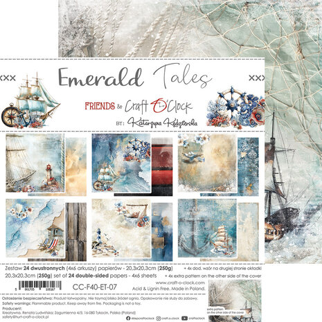 Craft O'Clock Emerald Tales 8x8 Inch Paper Set (CC-F40-ET-07) Craft O'Clock Emerald Tales 8x8 Inch Paper Set (CC-F40-ET-07)