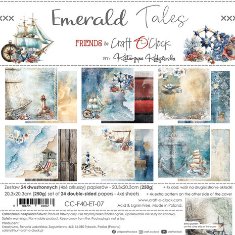 Craft O'Clock Emerald Tales 8x8 Inch Medium Papers Set (CC-F40-ET-09)