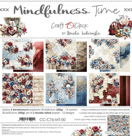 Craft O'Clock Mindfulness Time 12x12 Inch Paper Set (CC-C76-MT-00)
