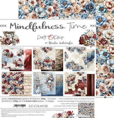 Craft O'Clock Mindfulness Time 12x12 Inch Paper Set (CC-C76-MT-00)