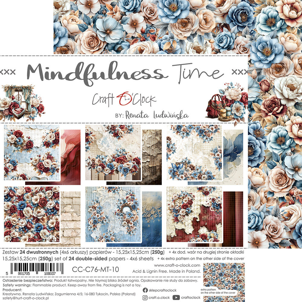 Craft O'Clock Mindfulness Time 6x6 Inch Paper Set (CC-C76-MT-10) Craft O'Clock Mindfulness Time 6x6 Inch Paper Set (CC-C76-MT-10)