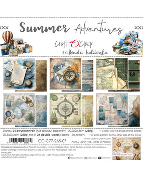 Craft O'Clock Summer Adventures 8x8 Inch Paper Set (CC-C77-SAS-07) Craft O'Clock Summer Adventures 8x8 Inch Paper Set (CC-C77-SAS-07)